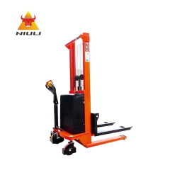 NIULI Full automatic electric powered fork stacker 1.5ton 3meter electric pallet stacker truck