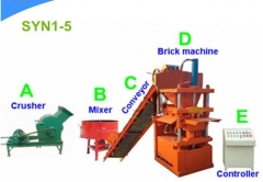 SYN1-5 Fully automatic hydraulic leo brick machine, automtic interlocking block machine